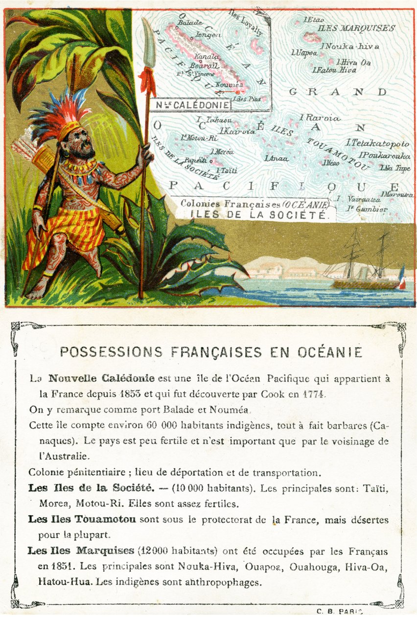 ओशिनिया में फ्रेंच पॉज़िशन, c.1890 द्वारा फ्रेंच स्कूल
