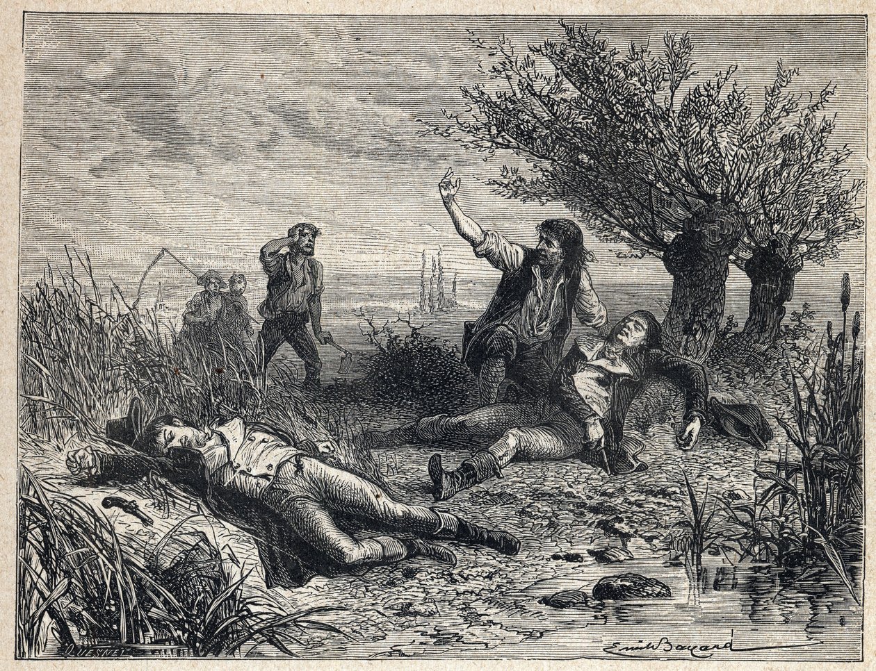 फ्रांसीसी क्रांति: राजनेताओं फ्रेंकोइस बुज़ोट (1760-1794) और जेरोम पेटियन डी विलेन्यूवे (1759-1794) को जहर देकर आत्महत्या द्वारा फ्रेंच स्कूल