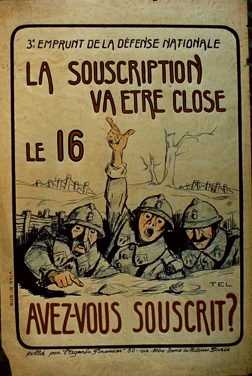 फ्रेंच WWI वॉर बॉन्ड्स पोस्टर, 1914-18 द्वारा फ्रेंच स्कूल