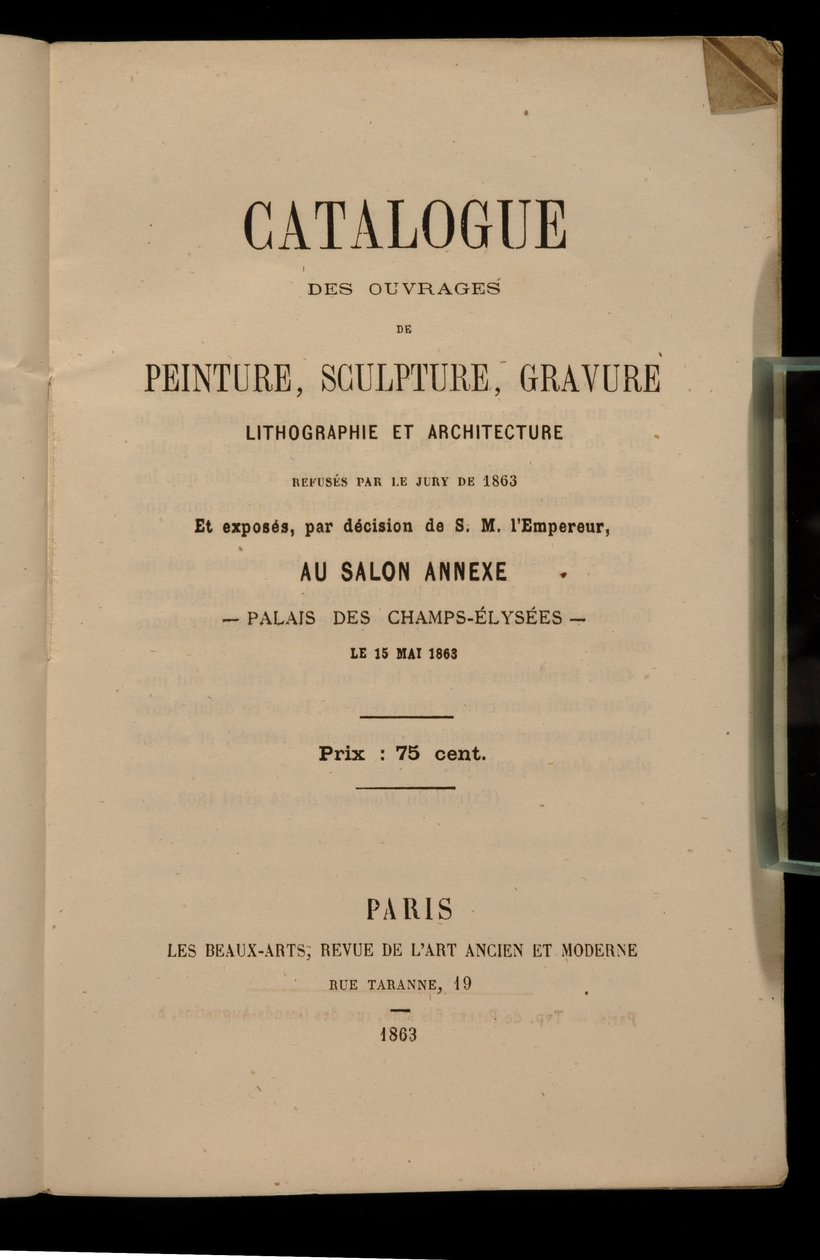 सैलून डेस मना के लिए कैटलॉग के लिए फ्रंटस्पाईज, 1863 द्वारा फ्रेंच स्कूल