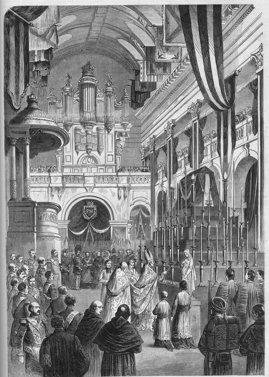 मारेचल पेलिसियर का अंतिम संस्कार (1794-1864), ड्यूक ऑफ मालाकॉफ: चर्च ऑफ द इनवैलिड्स में प्रसिद्ध अंतिम संस्कार सेवा, 9 जून द्वारा फ्रेंच स्कूल