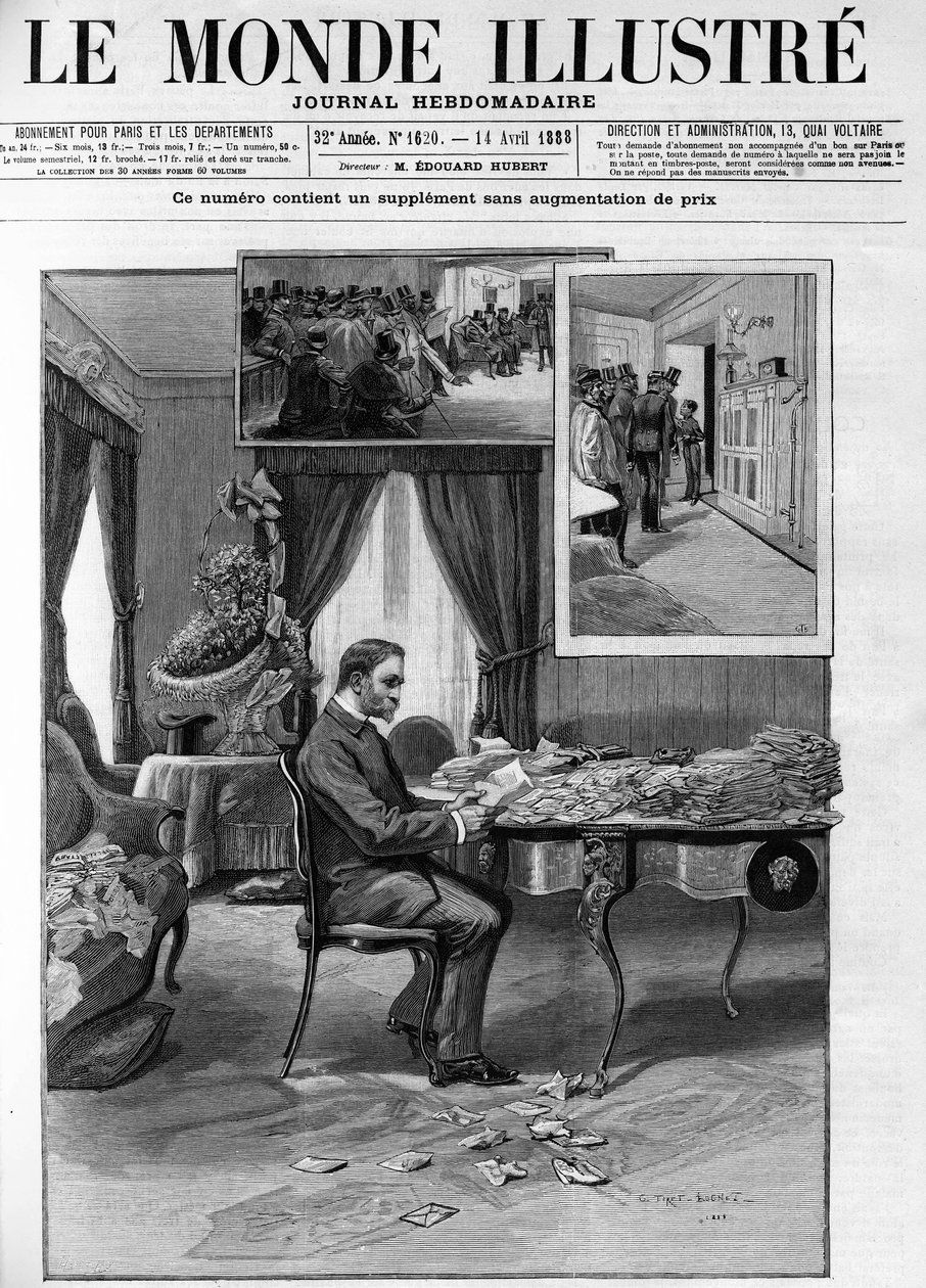 होटल डु लौवर में जनरल जॉर्जेस बौलैंगर (1837-1891) ने 1888 में "ले मोंडे इलस्ट्रियस" में पत्राचार की परीक्षा के साथ आगे बढ़े। द्वारा फ्रेंच स्कूल