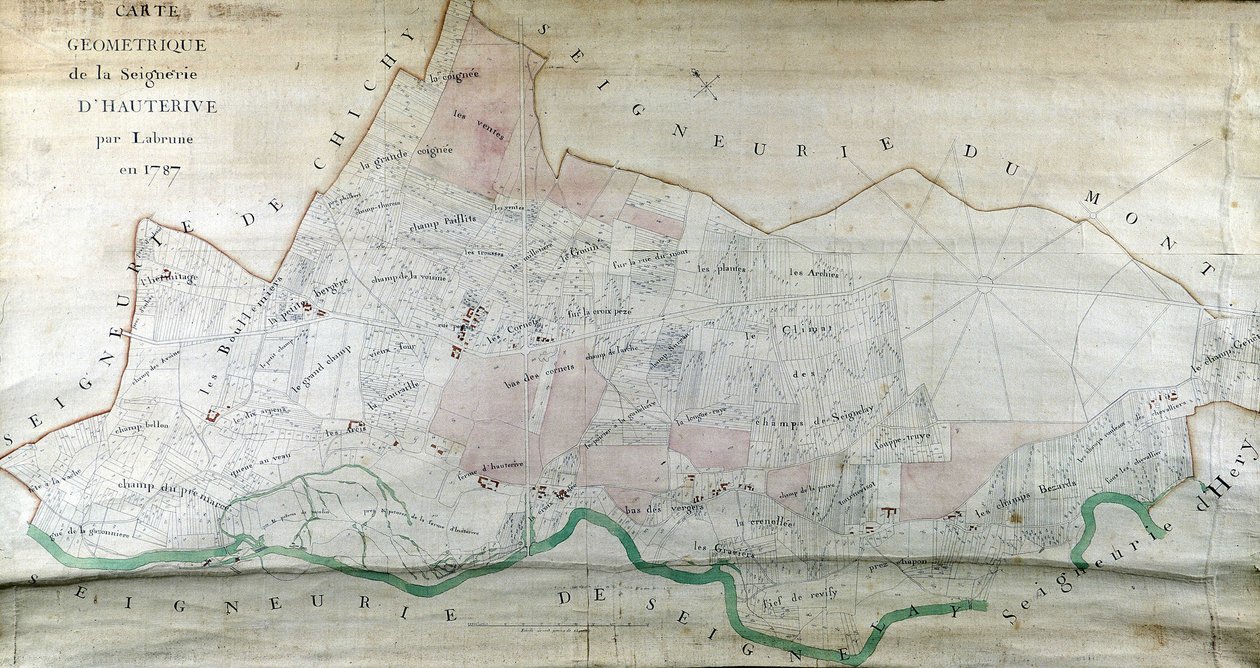 1787 में लैब्रून द्वारा हाउटेरिव के सिग्नेउरी का ज्यामितीय नक्शा। द्वारा फ्रेंच स्कूल