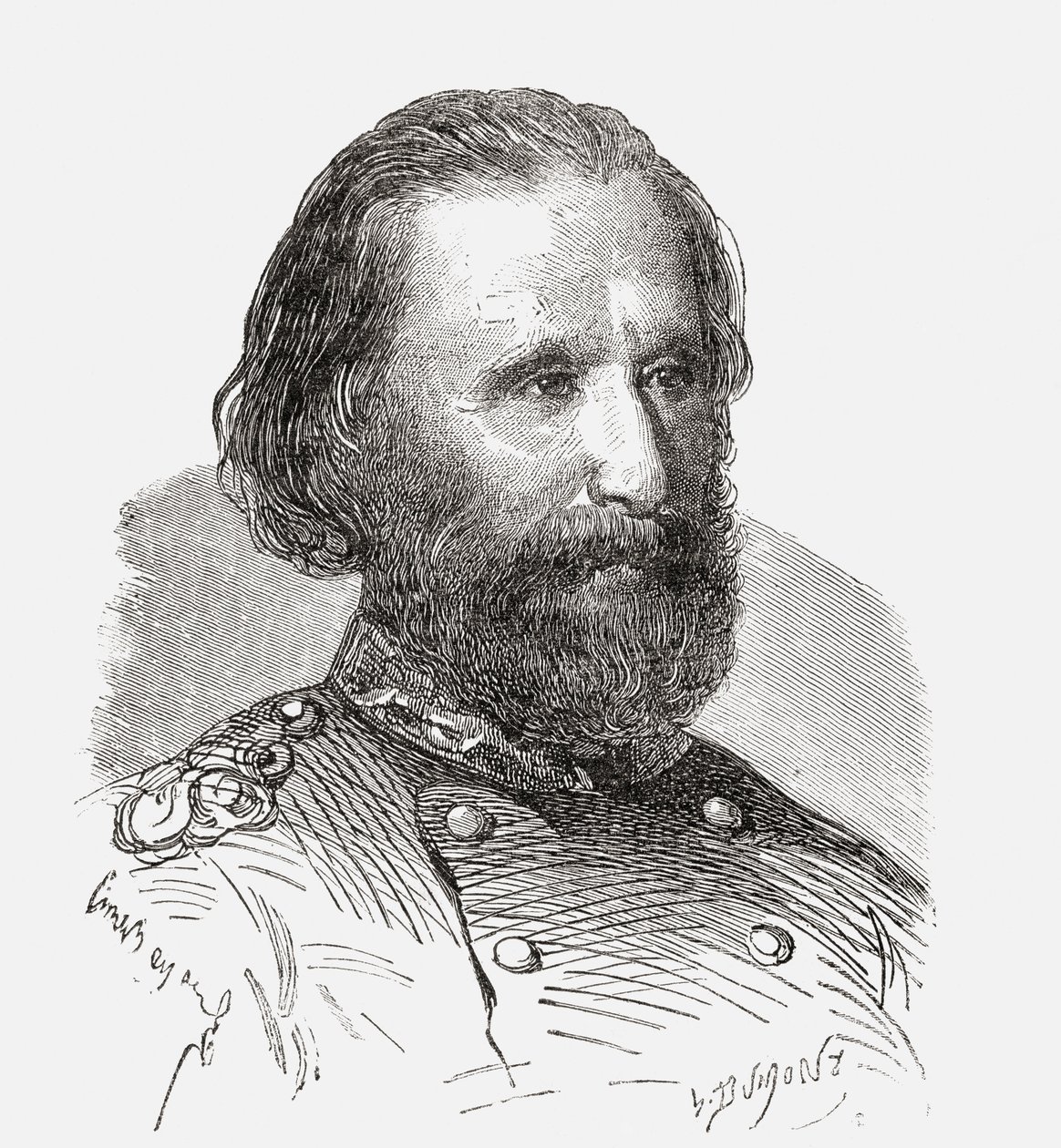 Giuseppe Garibaldi, &39;सीक्रेट सोसाइटीज़, फ्रेंक मैकन्स&39; से, c.1867 (उत्कीर्णन) द्वारा फ्रेंच स्कूल