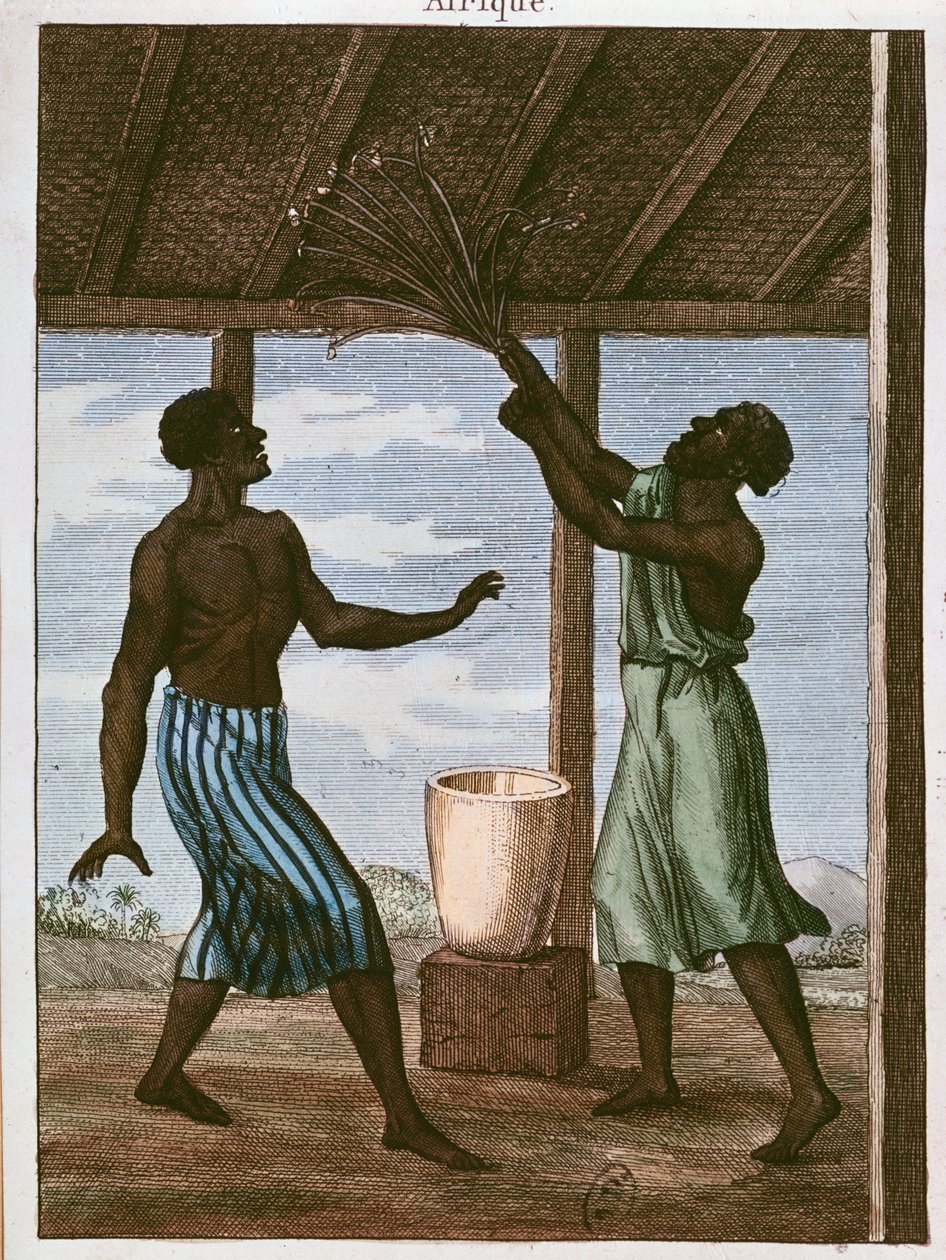 गोल्ड कोस्ट ब्लैक अपने भाग्य से परामर्श, 1812 (रंग उत्कीर्णन) द्वारा फ्रेंच स्कूल