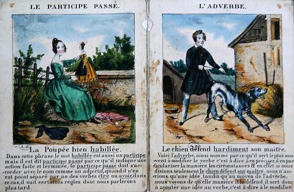 बच्चों के लिए व्याकरण की किताब। c.1850 (कलर लिथो) द्वारा फ्रेंच स्कूल