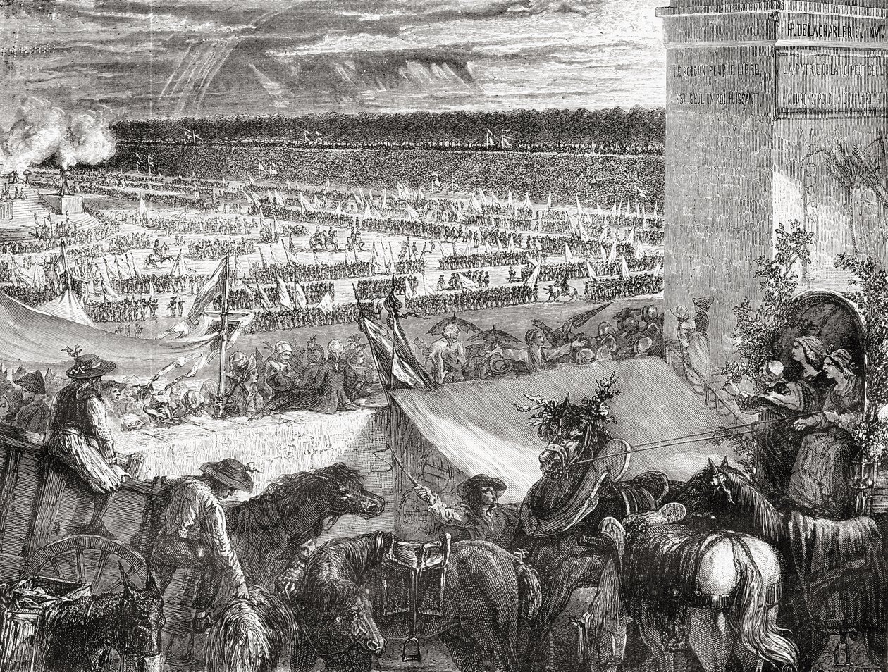 लुई ब्लैंक (1811-82) द्वारा &39;फ्रेंच क्रांति का इतिहास&39; से ग्रेट फेडरेशन, 14 जुलाई 1790 द्वारा फ्रेंच स्कूल