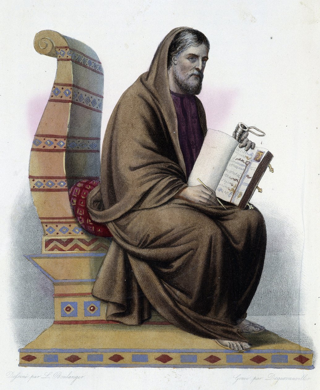 ग्रेगोइरे डी टूर्स (538-594) टूर्स के बिशप और चर्च के इतिहासकार- "ले प्लुटार्क फ़्रैंकैस" में, मेनेचेट, पेरिस द्वारा द्वारा फ्रेंच स्कूल