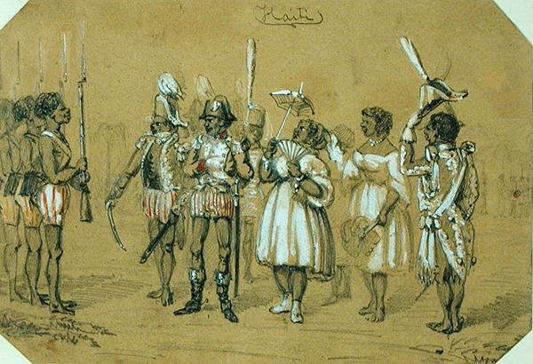 हैती, c.1840 (कागज पर पेंसिल और वॉटरकलर) द्वारा फ्रेंच स्कूल