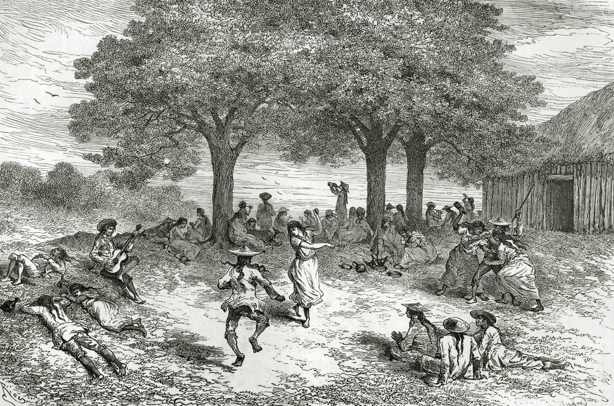 कोका, पेरू की फसल, द वर्ल्ड टूर पत्रिका, 1877 से चित्रण द्वारा फ्रेंच स्कूल