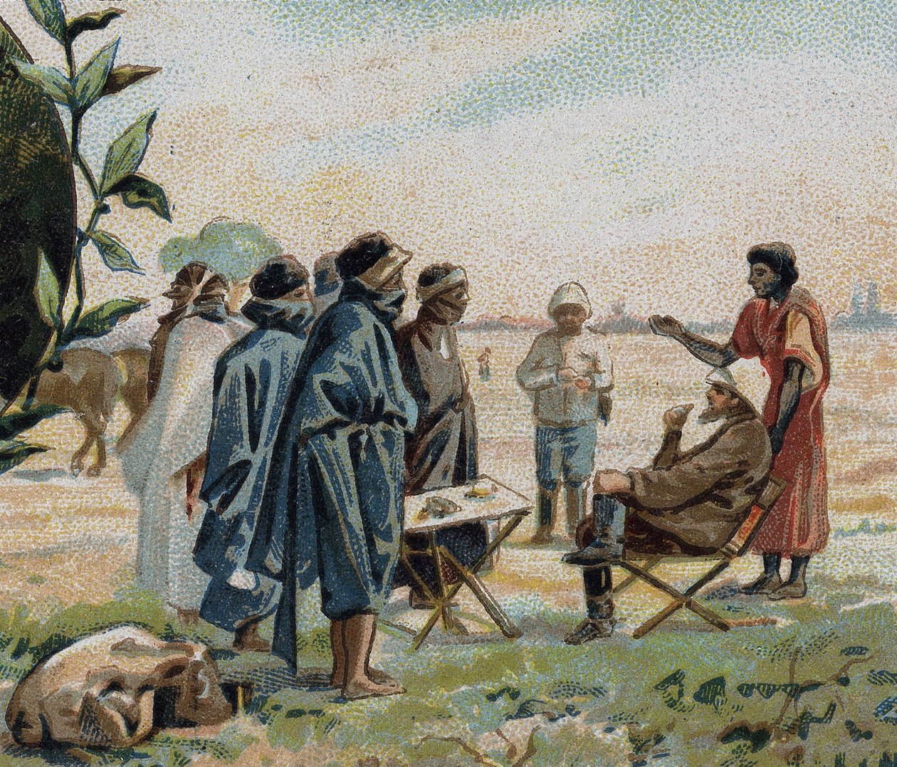 हेनरी ड्यूवेरियर, फ्रांसीसी भूगोलवेत्ता और यात्री (1840-1892), टौरेग डी'अज़गर (अल्जीरियाई सहारा) के साथ बोलते हुए द्वारा फ्रेंच स्कूल