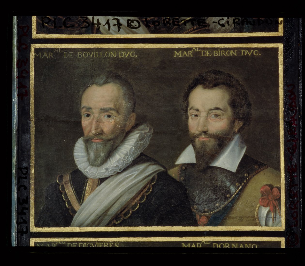 औवेर्न के टॉवर की हेनरी (1555-1623) ड्यूक ऑफ बुइलन और चार्ल्स डी गोनोट (1562-1602) ड्यूक ऑफ बीरन, 1617-38 द्वारा फ्रेंच स्कूल