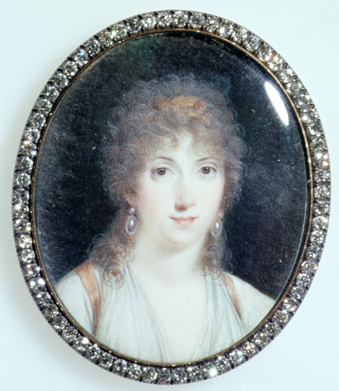 हेनरीट लुसी डिलन (1770-1853) पाइन टॉवर गोवरनेट का मार्कीज, c.1802 (हाथी दांत पर wc) द्वारा फ्रेंच स्कूल