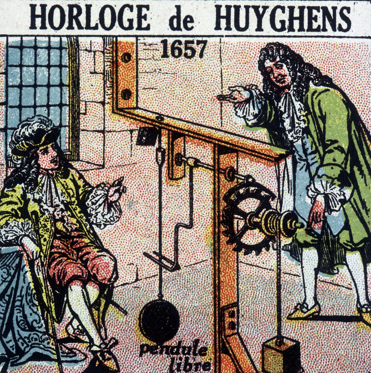 ह्यूजेन्स घड़ी 1657 (मुक्त पेंडुलम) - उत्कीर्णन, देब। 20 वीं सदी द्वारा फ्रेंच स्कूल