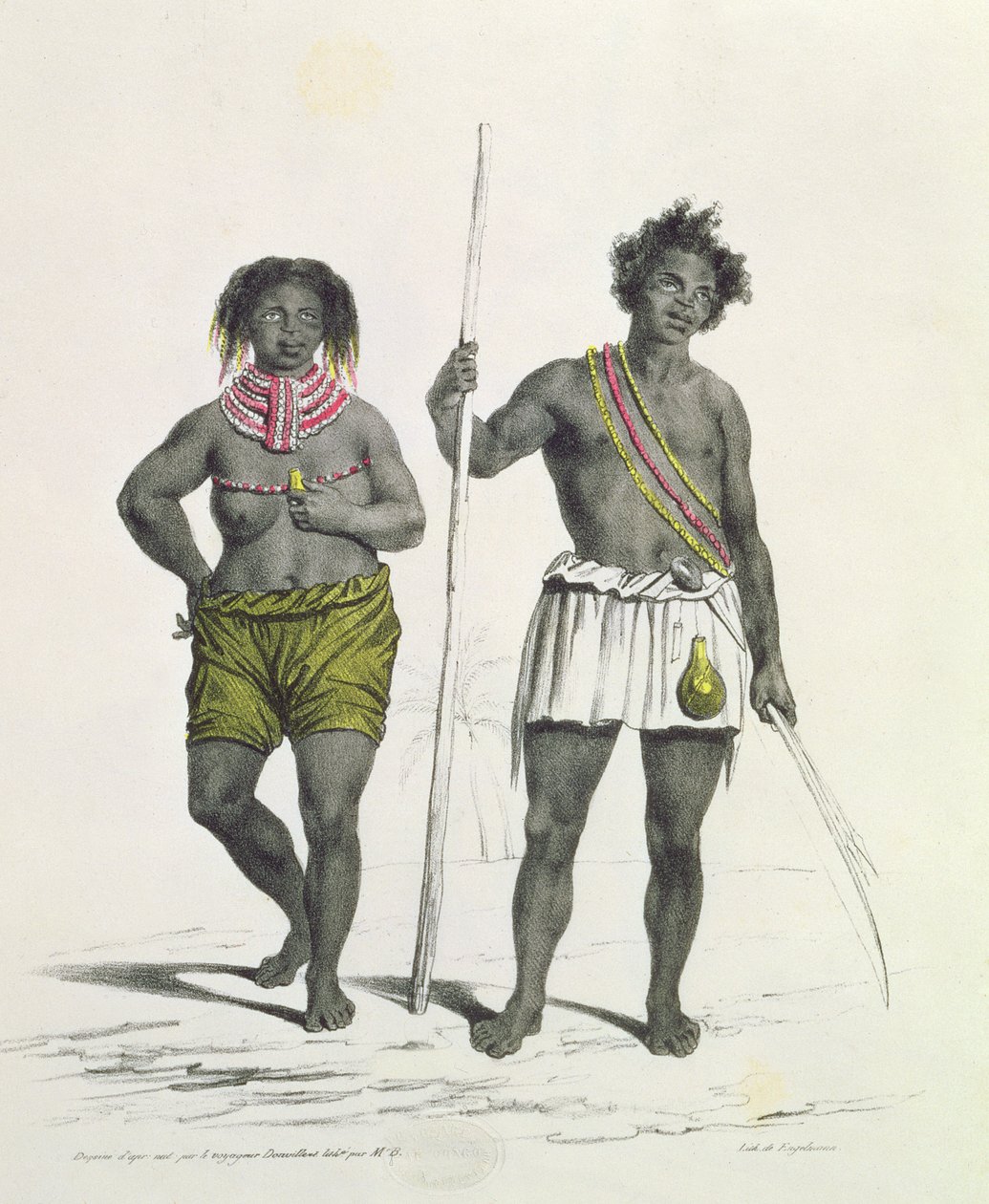 गोडेफ्रॉय एंगेलमैन (1788-1839) द्वारा उकेरी गई किंगडम ऑफ बेंगुएला, अंगोला से मूर्तिपूजक काली द्वारा फ्रेंच स्कूल