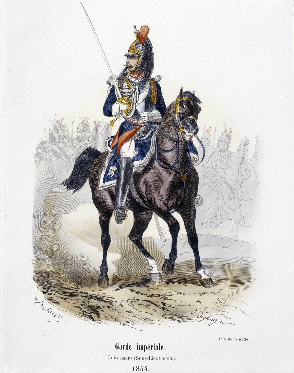 इंपीरियल गार्ड: 1854 में कुइरासियर्स - ए बार्बियर द्वारा "आर्मी हिस्ट्री" में द्वारा फ्रेंच स्कूल