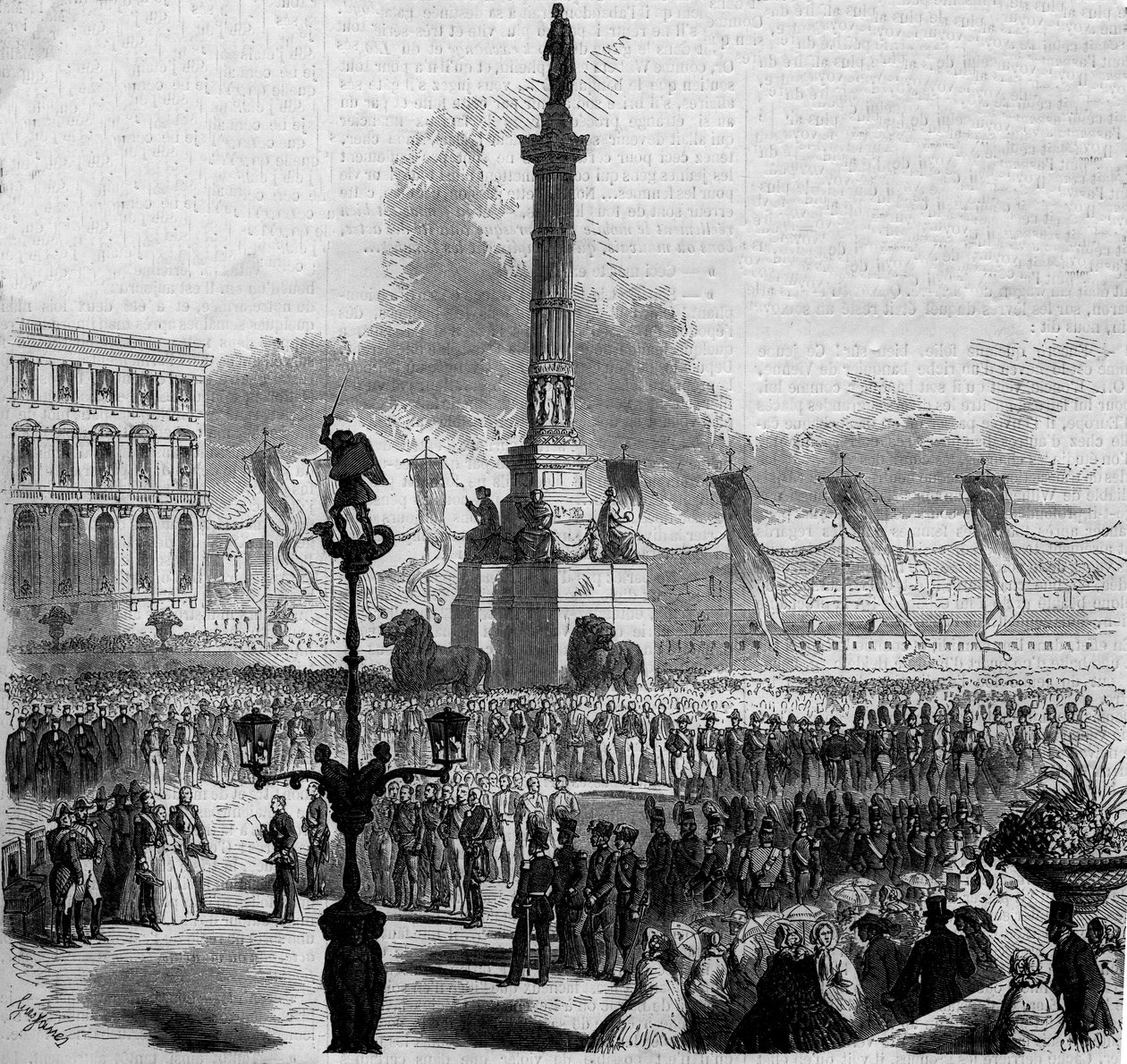 कांग्रेस के स्तंभ का उद्घाटन (1850-1859)। ब्रुसेल्स, बेल्जियम द्वारा फ्रेंच स्कूल