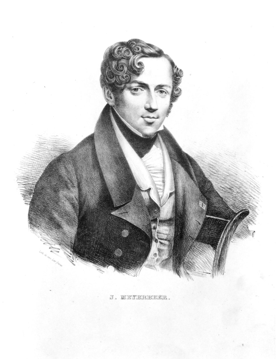 जैकब मेयेरबीर (1791-1864) जर्मन संगीतकार, वैन लियर भाइयों द्वारा उत्कीर्ण द्वारा फ्रेंच स्कूल