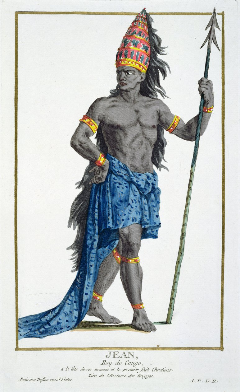 जीन, कांगो के राजा, पियरे डुफलोस (1742-1816) द्वारा उत्कीर्ण, 1780 (तांबे के टुकड़े) द्वारा फ्रेंच स्कूल
