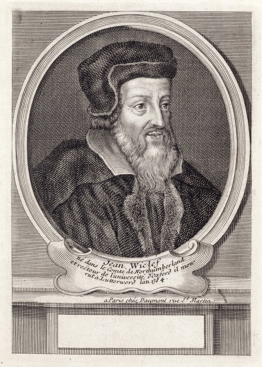 जॉन Wycliffe, Daumont, पेरिस द्वारा उत्कीर्ण द्वारा फ्रेंच स्कूल