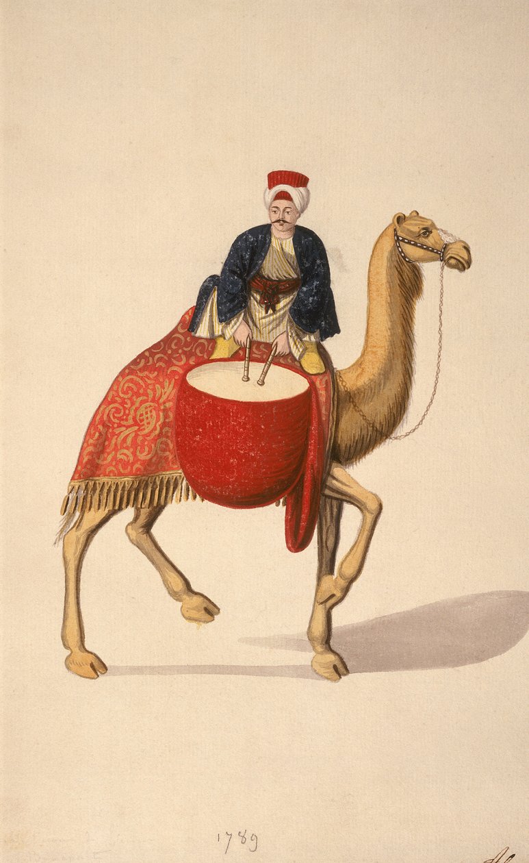 केटल ड्रमर, तुर्क अवधि, 1789 (कागज पर wc) द्वारा फ्रेंच स्कूल