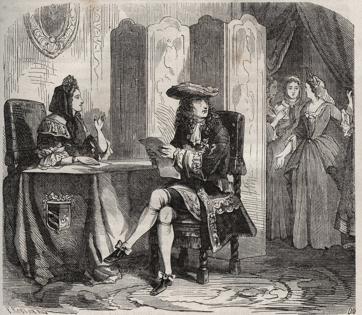 किंग लुई XIV (1638 -1715) और उनकी पत्नी, मेनटेनन का मार्क्विस (फ्रैंकोइस डी औबिग्ने या मैडम डी मेनटेनन) द्वारा फ्रेंच स्कूल