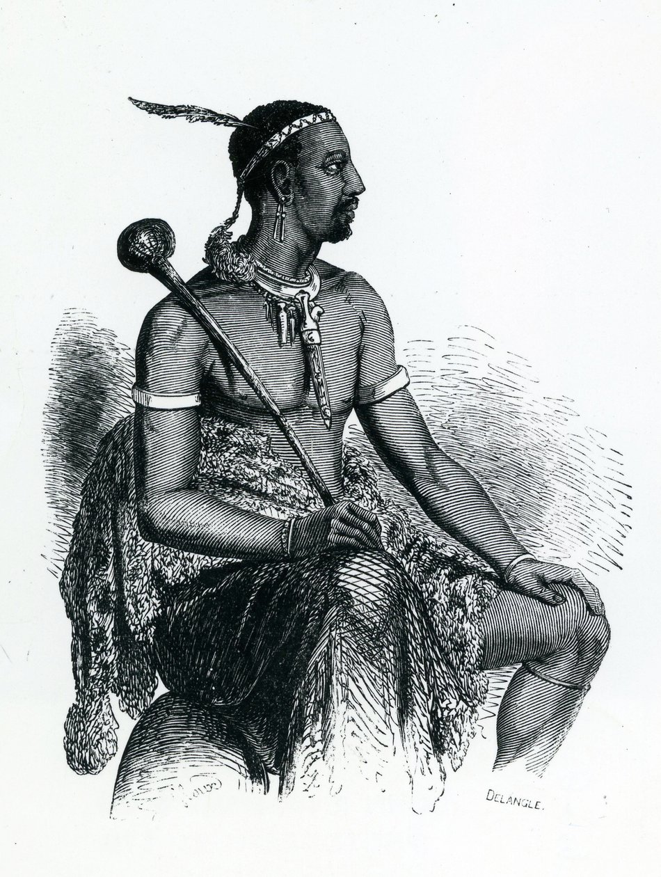 किंग मोशोशू I (c.1786-1870) 1833 (उत्कीर्णन) द्वारा फ्रेंच स्कूल