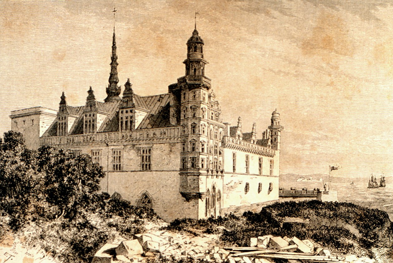 क्रोनबर्ग कैसल, हिलरोड, डेनमार्क, 1850 से `द वर्ल्ड टूर &39;, पेरिस, 1860 प्रकाशित द्वारा फ्रेंच स्कूल