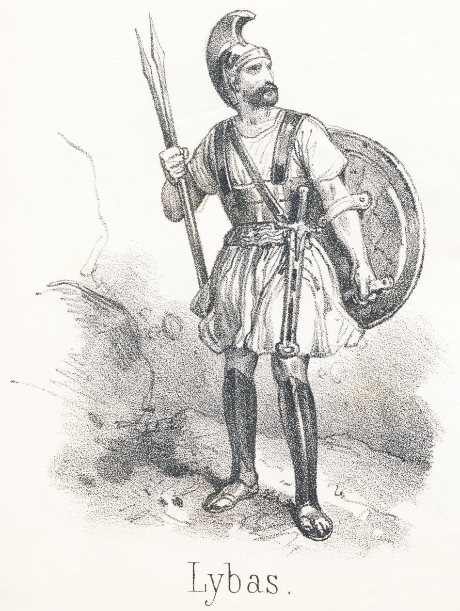 L Lybas: ग्रीक जो बुद्धिमान Ulysses की सेना में Troy की घेराबंदी में शामिल हुए थे द्वारा फ्रेंच स्कूल
