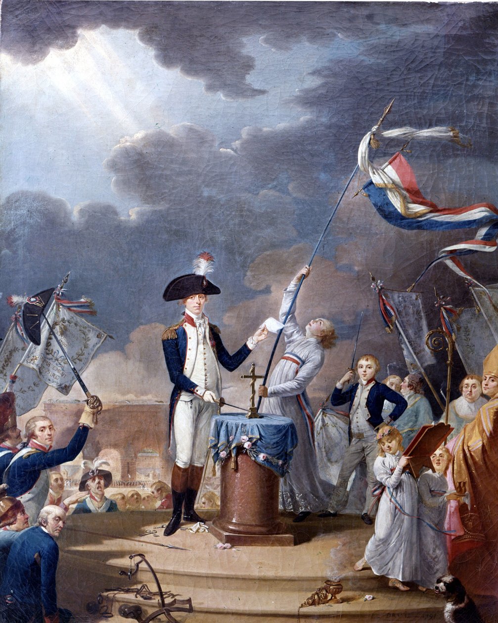 La Fayette (Lafayette) ने 19 जुलाई को फेडरेशन डे पर शपथ ली द्वारा फ्रेंच स्कूल