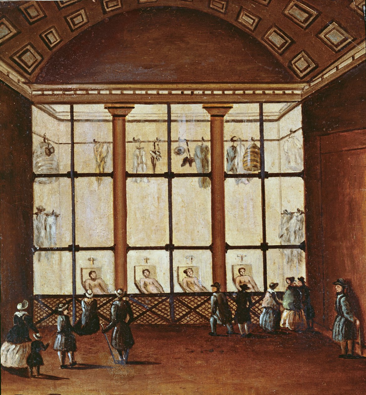 La Morgue, पेरिस में सबसे बड़ा मुर्दाघर, 1830-40 द्वारा फ्रेंच स्कूल