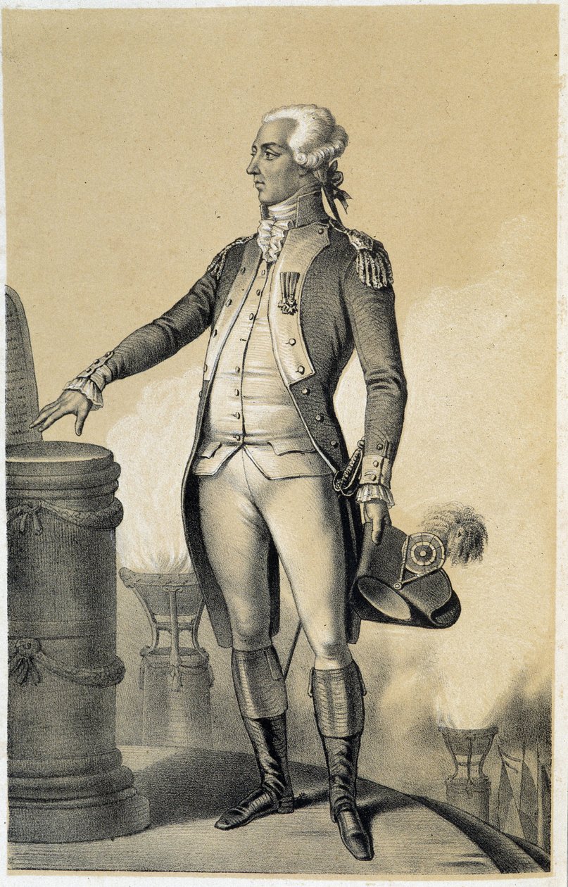 Lafayette (La fayette) - अल्बर्ट मौरिन द्वारा "" फ्रांसीसी क्रांति की ऐतिहासिक गैलरी "" में द्वारा फ्रेंच स्कूल