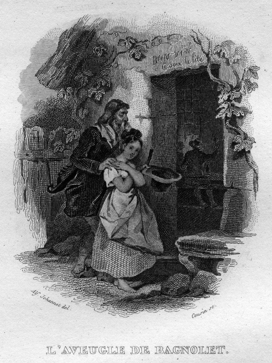 पियरे जीन डे बेरेंजर (1780-1857), फ्रांसीसी कवि और गीतकार द्वारा "" ओवेरेस कम्प्लीट "" (1834) में बैगनोलेट चैनसन डी बेरंगर का अंधा आदमी। द्वारा फ्रेंच स्कूल