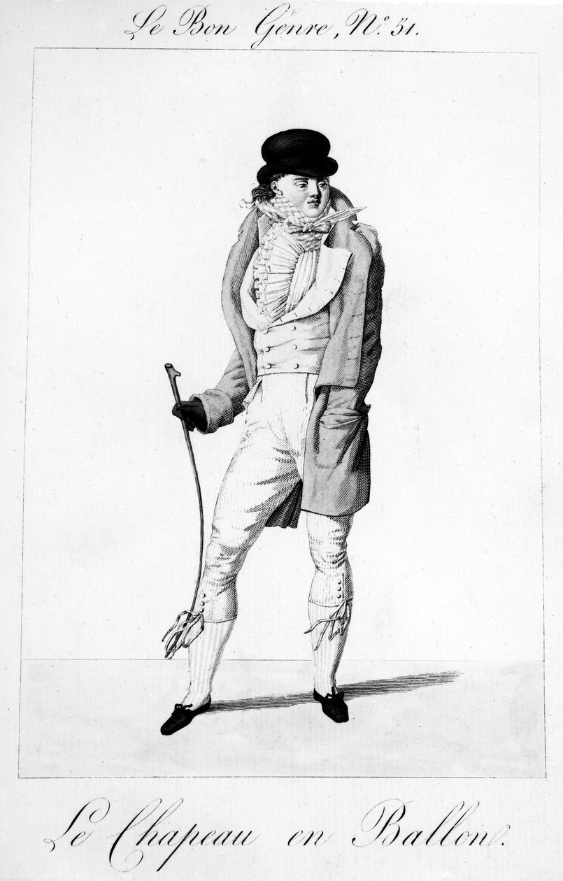 द गुड जेंडर - द हैट इन बैलेन, पियरे ला मेसांगेरे द्वारा प्रकाशित, 1812-1813 द्वारा फ्रेंच स्कूल