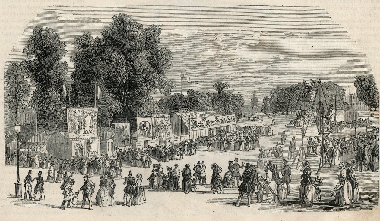 जून 1848 में पेरिस में Le Carre Marigny - एडमंड टेक्सियर 1852 द्वारा "झांकी-डी-पेरिस" में उत्कीर्णन द्वारा फ्रेंच स्कूल