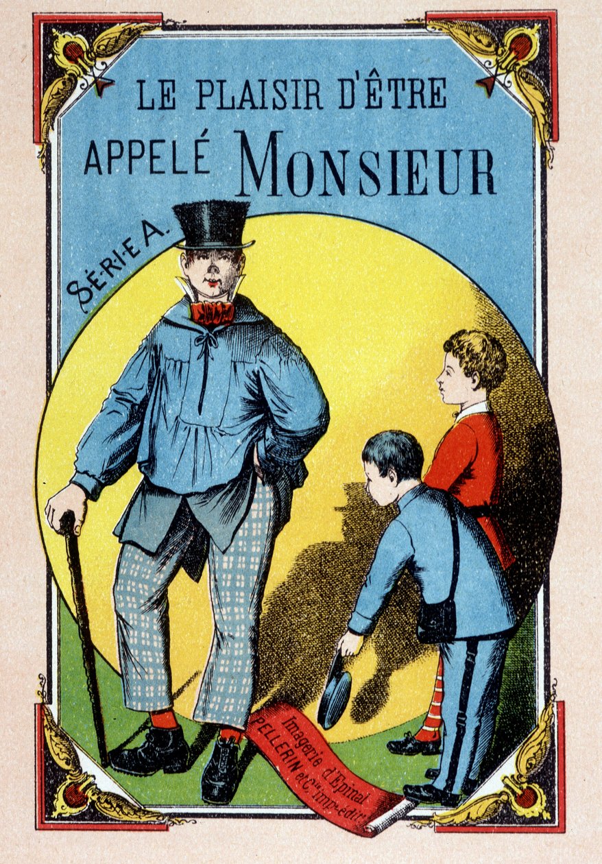 Le Pleasure d'être Called Monsieur: शीर्ष टोपी वाले ब्लाउज में एक कार्यकर्ता का अभिवादन करते बच्चे, एपिनल की छवि, एनडी 19। द्वारा फ्रेंच स्कूल