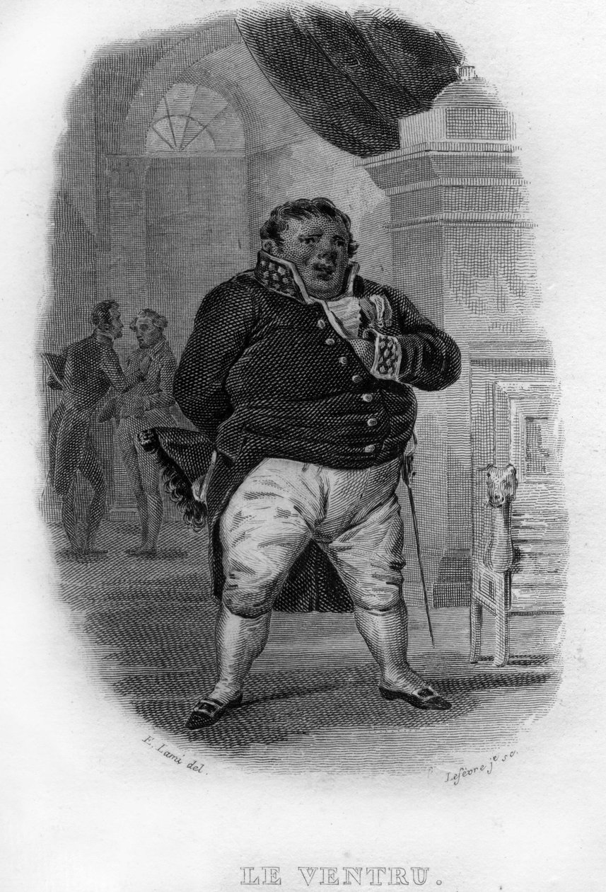 पियरे जीन डे बेरंगर (1780-1857), फ्रांसीसी कवि और गीतकार द्वारा "वर्क्स कम्प्लीट्स" (1834) में ले वेंट्रू चैनसन डी बेरेंजर। द्वारा फ्रेंच स्कूल