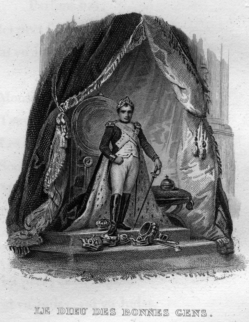 फ्रांसीसी कवि और गीतकार पियरे जीन डे बेरंगर (1780-1857) द्वारा "" ओवेरेस कम्प्लीट्स "" (1834) में अच्छे लोगों के देवता बेरंगर का गीत। द्वारा फ्रेंच स्कूल