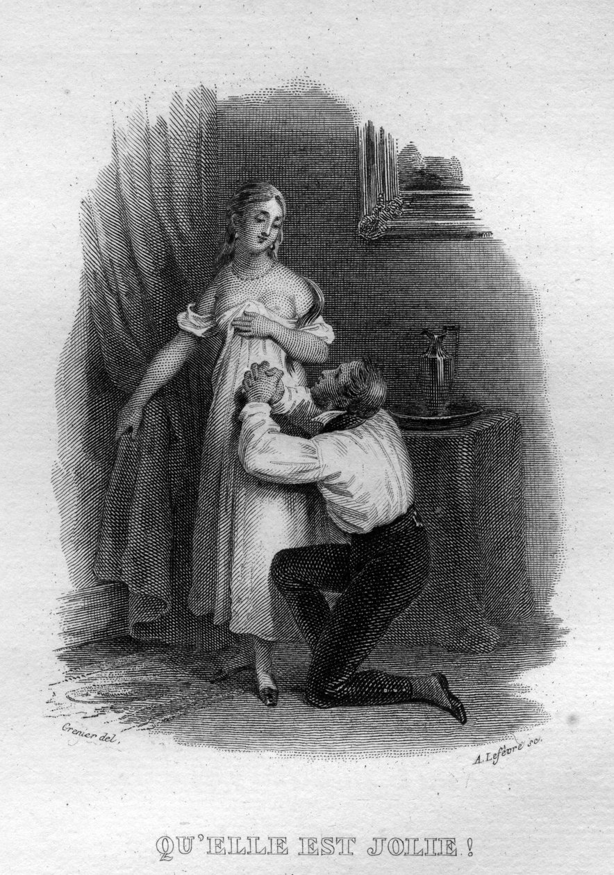 पियरे जीन डे बेरंगर (1780-1857), फ्रांसीसी कवि और गीतकार द्वारा "" ओयूवरस कम्प्लीट्स "" (1834) में एले इस्ट जोली चैनसन डी बेरेंजर। द्वारा फ्रेंच स्कूल