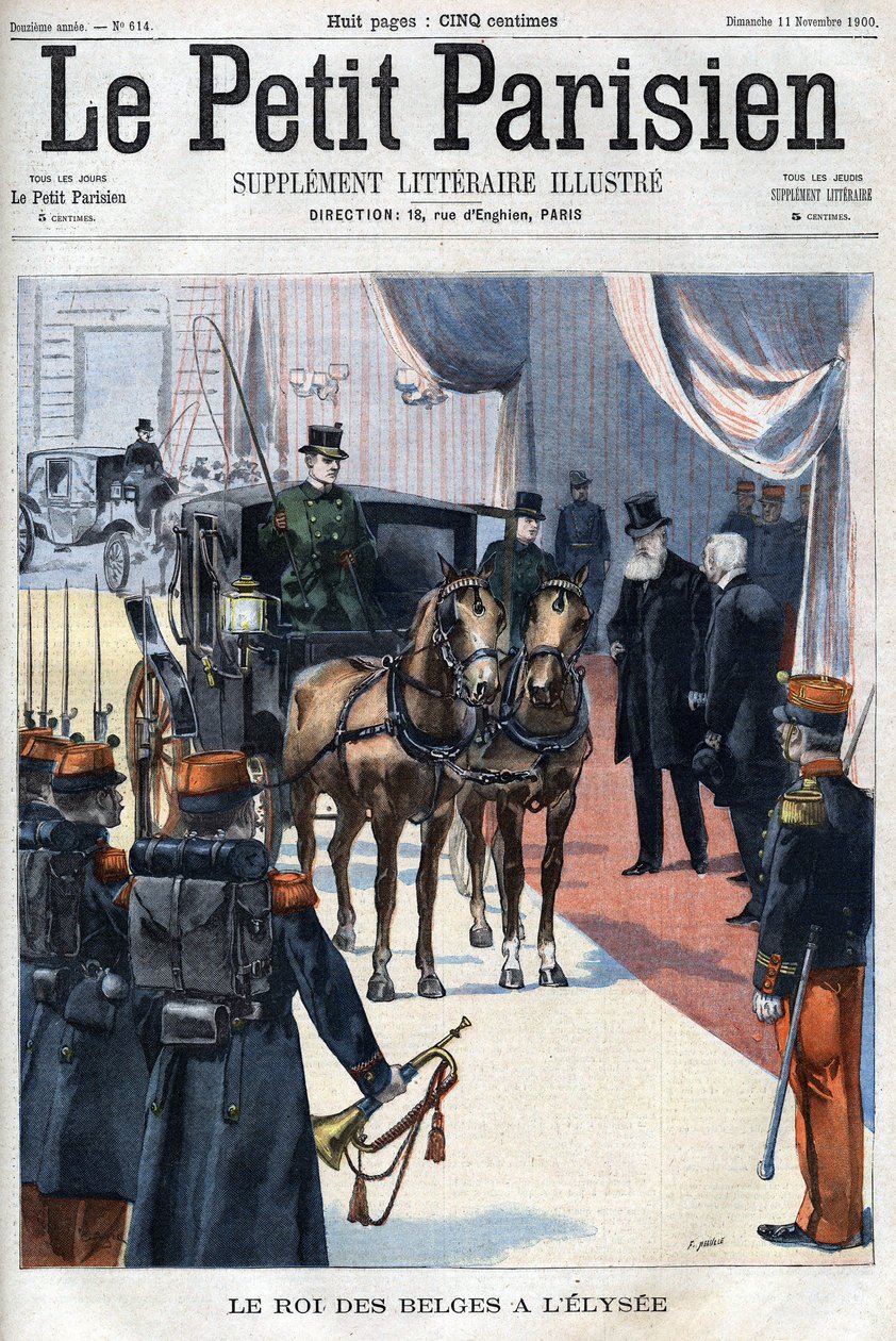 बेल्जियम के राजा लियोपोल्ड II ने 1900 में L'Elysee में प्राप्त किया - "Le Petit Parisien" में द्वारा फ्रेंच स्कूल