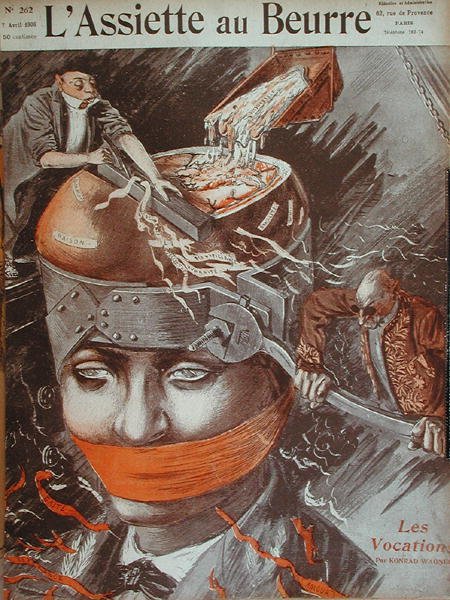 'लेस वोकेशन', 'L'Assiette au Beurre' का चित्रण कवर करता है। 7 अप्रैल 1906 (कलर लिथो) द्वारा फ्रेंच स्कूल