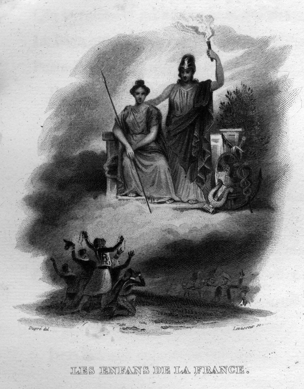पियरे जीन डे बेरंगर (1780-1857), फ्रांसीसी कवि और गीतकार द्वारा लेस एनफैंट्स डे ला फ्रांस सोंग डे बेरेंजर "" ओवेरेस कम्प्लीट्स "" (1834) में। द्वारा फ्रेंच स्कूल