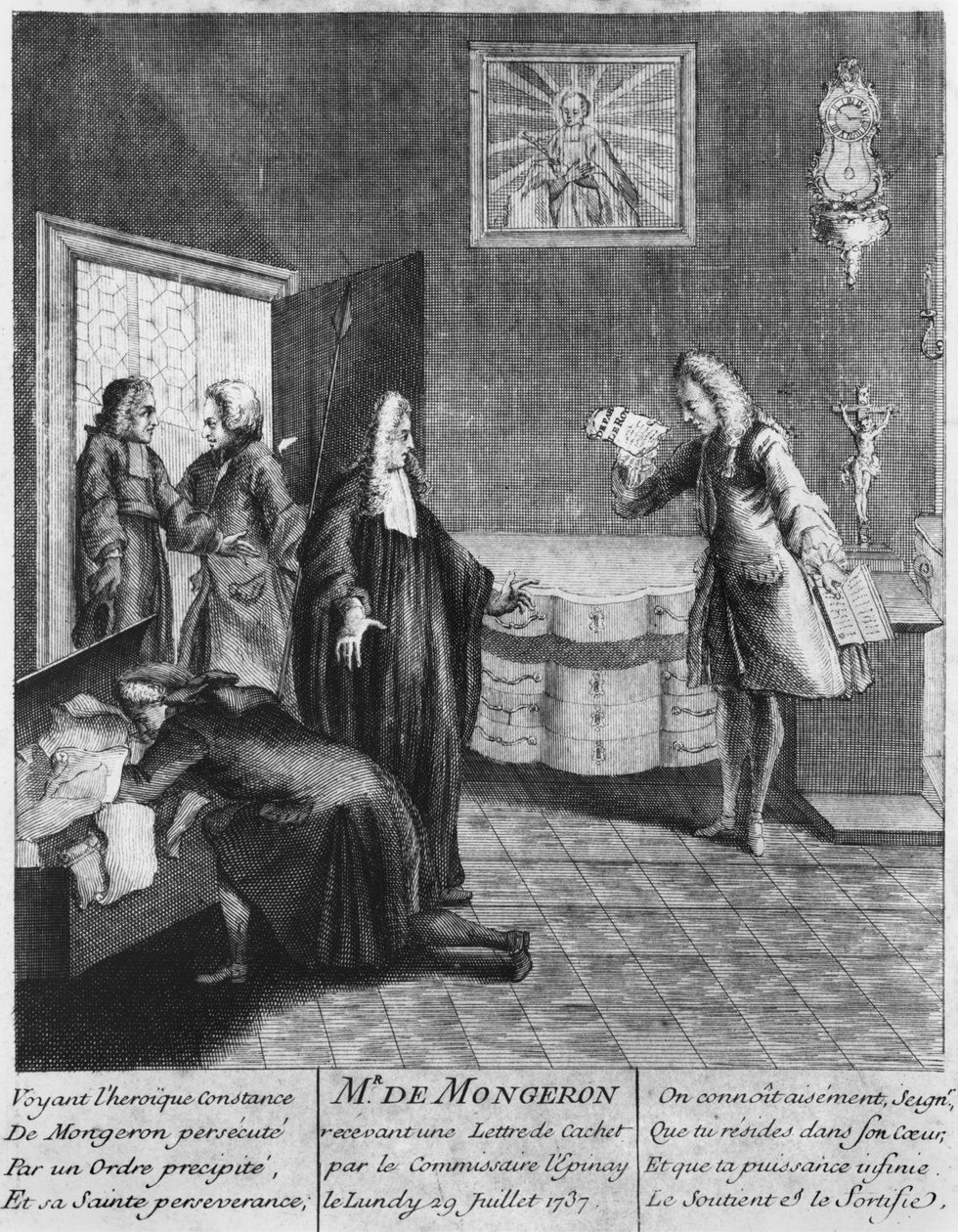 लुइस बेसिल कैरे डी मोंटार्गन को किंग लुइस XV, 1737 से लेट्रे डे कैचेथ प्राप्त हुआ द्वारा फ्रेंच स्कूल