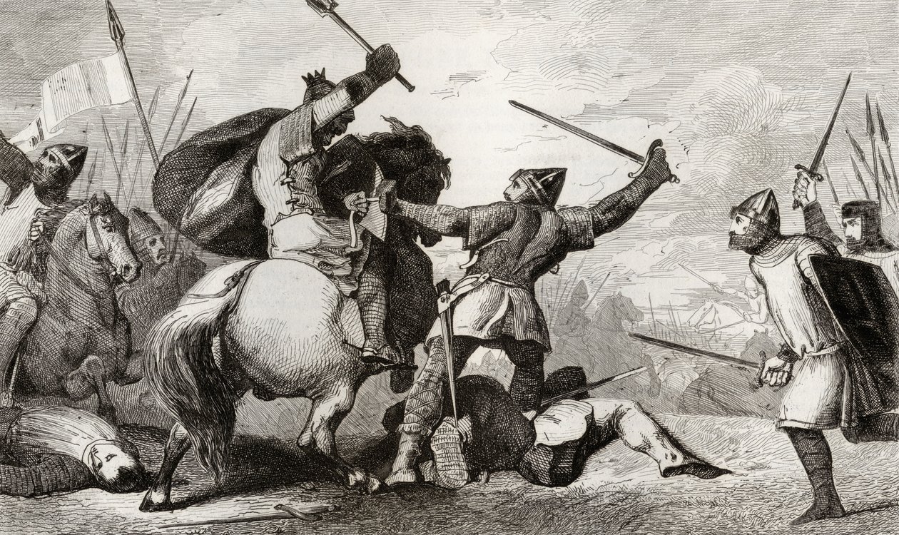 लुई VI (1081-1137) द ब्रेननेविल की लड़ाई में द फाइट द इंग्लिश ने कोलार्ट की &39;हिस्टॉयर डी फ्रांस&39; से सी। 840 प्रकाशित द्वारा फ्रेंच स्कूल