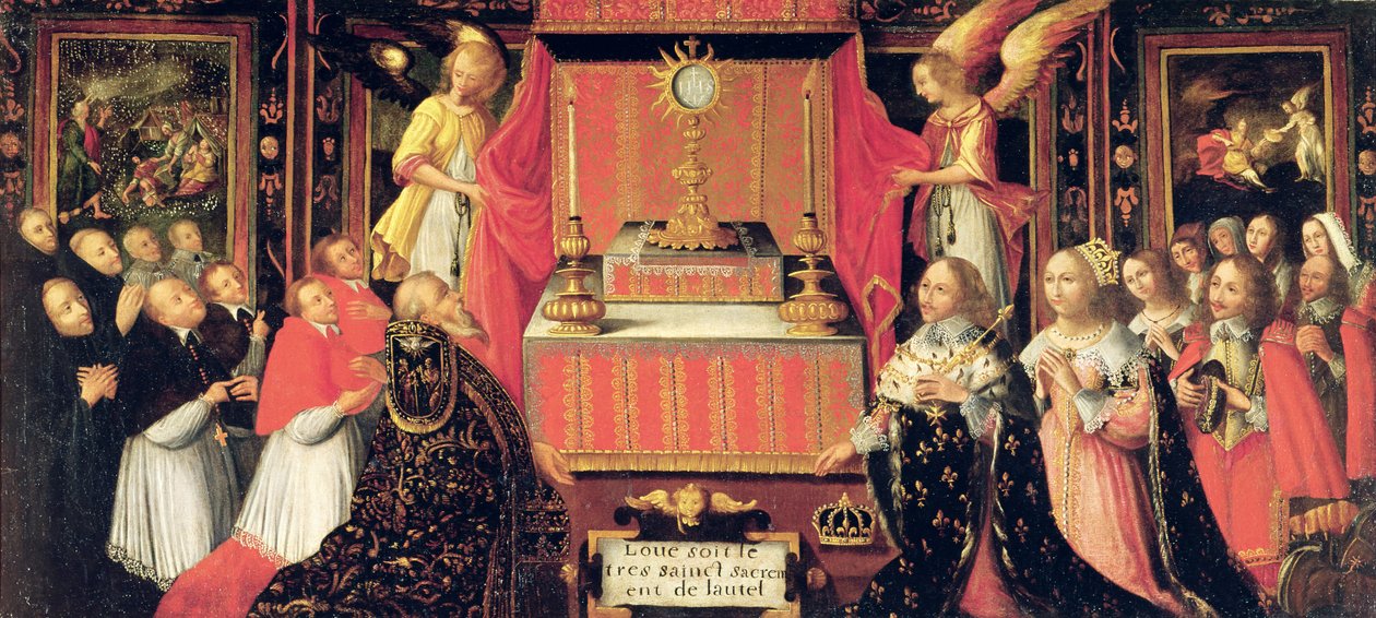 लुई तेरहवें (1601-43) ऑस्ट्रिया के एनी (1601-66) स्पेन के इन्फेंटा और पवित्र संस्कार से पहले गैस्टन डी फ्रांस (1608-60) ड्यूक ऑफ ऑरलियन्स द्वारा फ्रेंच स्कूल