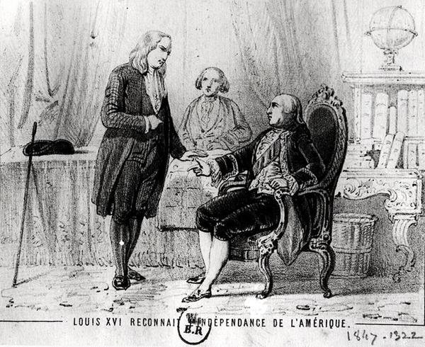 लुई XVI (1754-1793) 1783 में अमेरिकी स्वतंत्रता को मान्यता देते हुए द्वारा फ्रेंच स्कूल