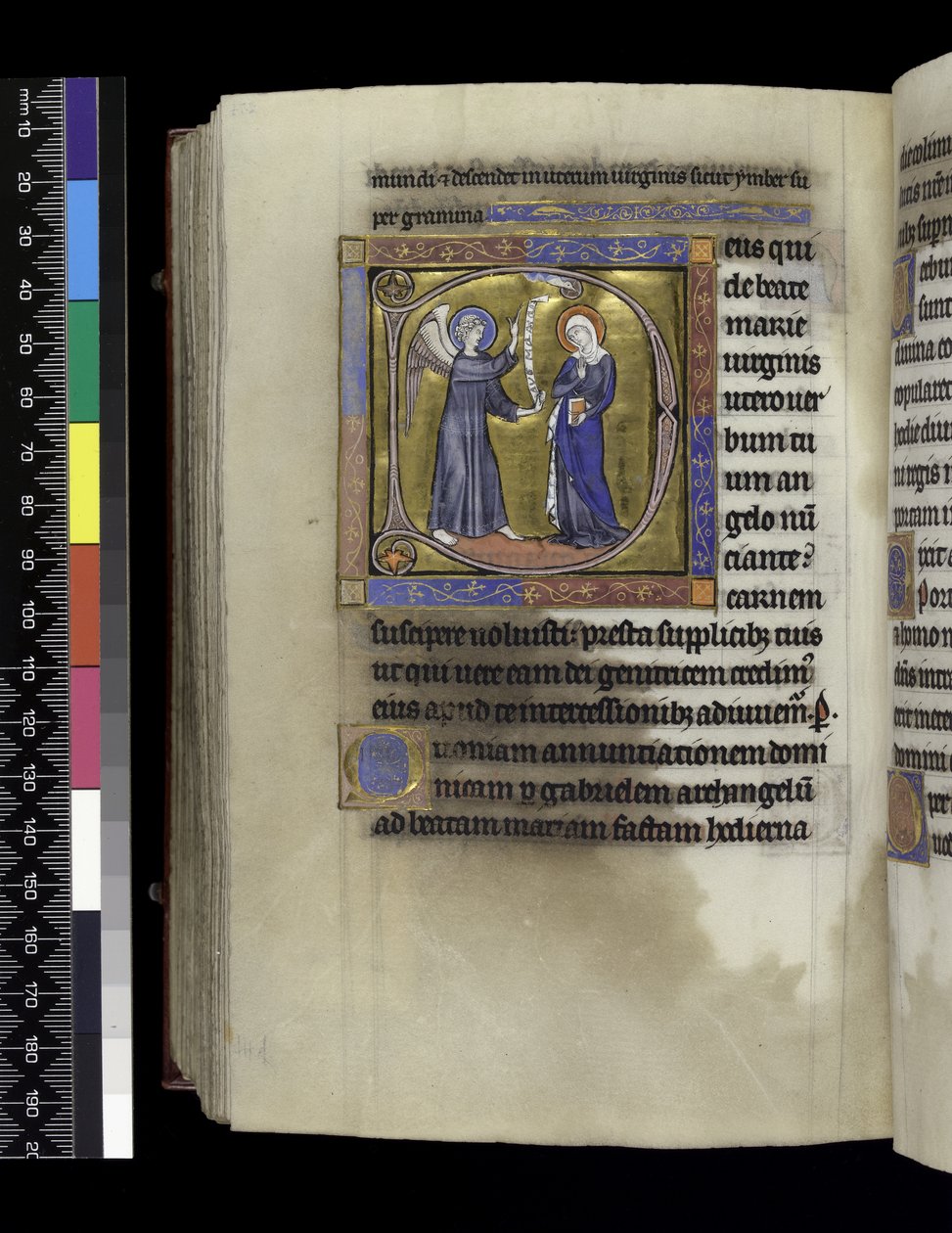 MS 300 f.274v, फ्रांस के पेरिस के इसाबेला के Psalter और घंटे से, एनाउंसमेंट के लिए संग्रह, उपदेश और पाठ, c.1265-70 द्वारा फ्रेंच स्कूल
