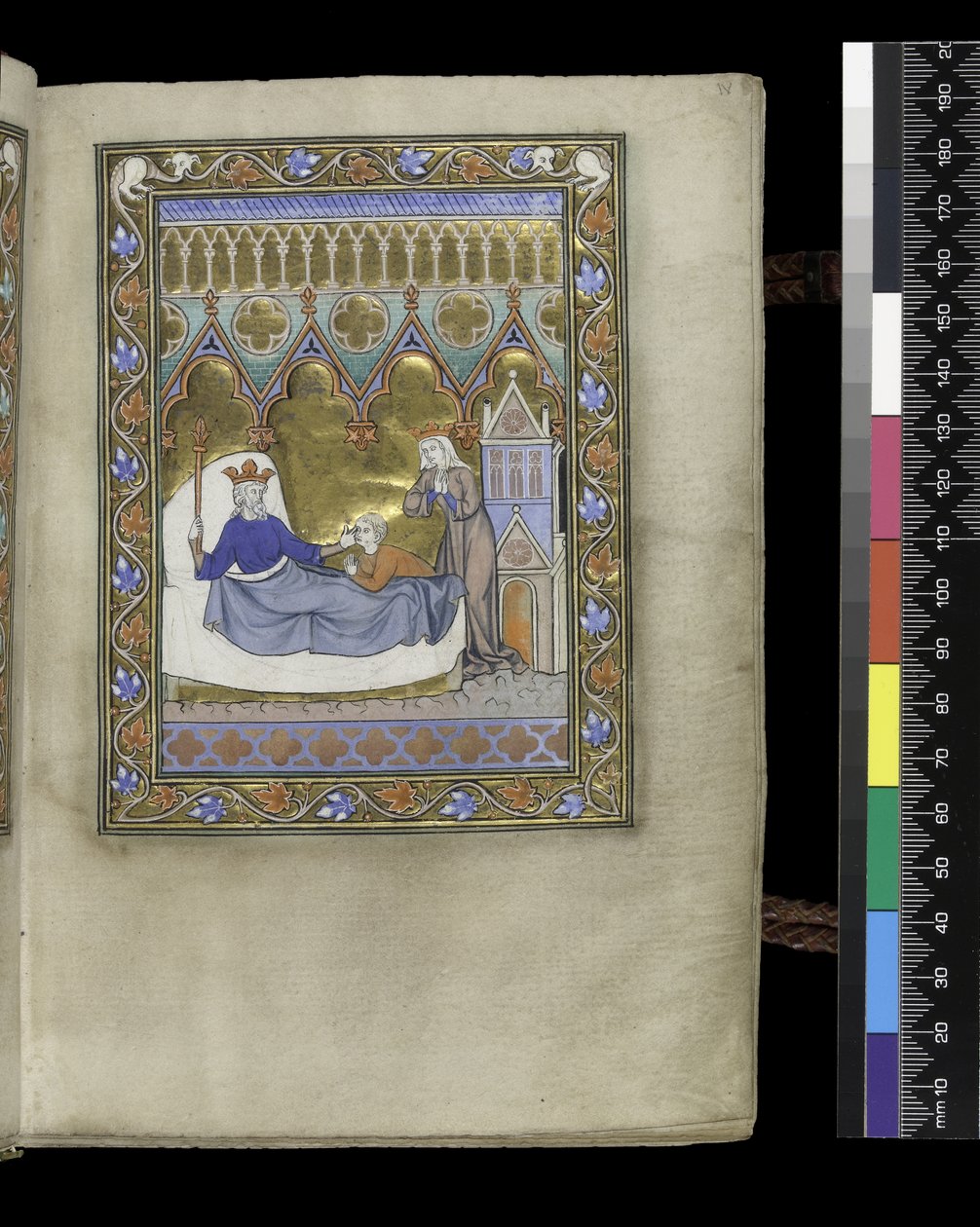 MS 300 f.IVr, फ्रांस, पेरिस के साल्टर एंड ऑवर्स ऑफ इसाबेला से फोलियो, c.1265-70 (चर्मपत्र पर कलम और स्याही और तापमान) द्वारा फ्रेंच स्कूल