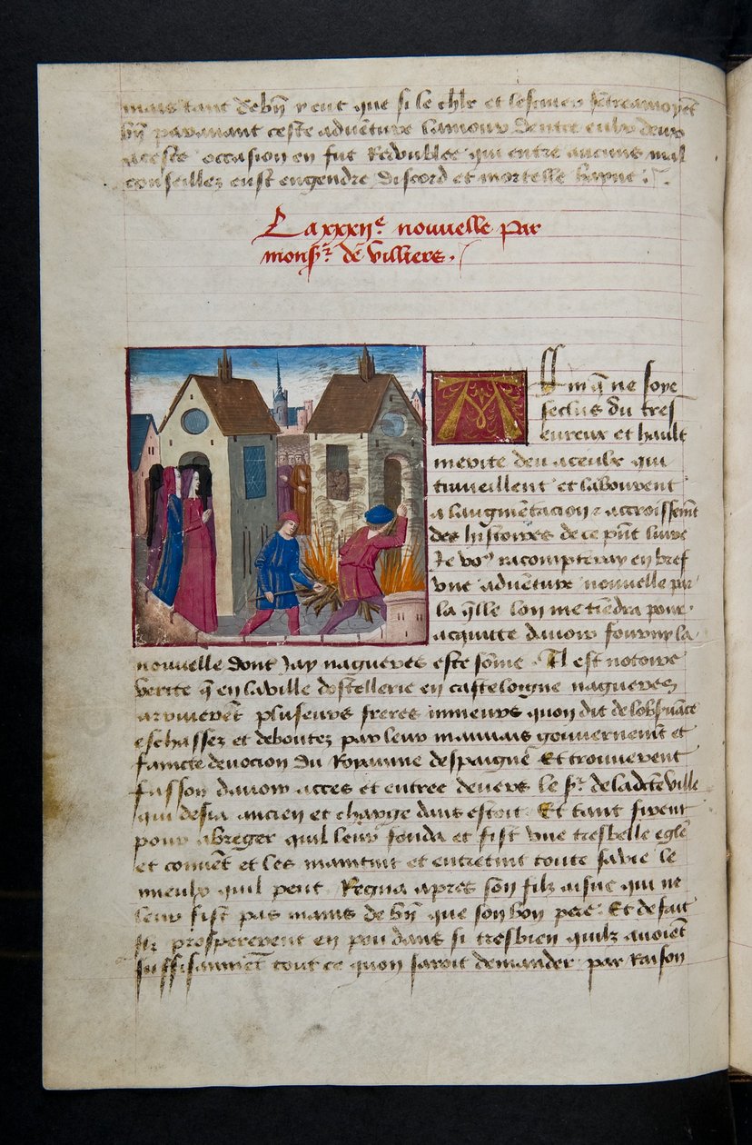 एमएस हंटर 252 075v पेज हंड्रेड न्यूज से, c.1461-62 द्वारा फ्रेंच स्कूल