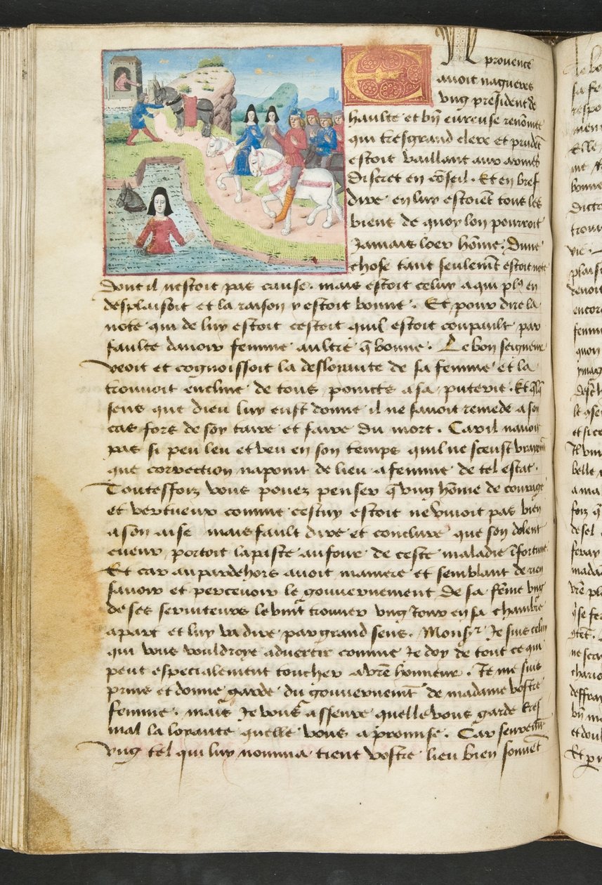 एमएस हंटर 252 110 वी पृष्ठ से हंड्रेड न्यूज, c.1461-62 द्वारा फ्रेंच स्कूल